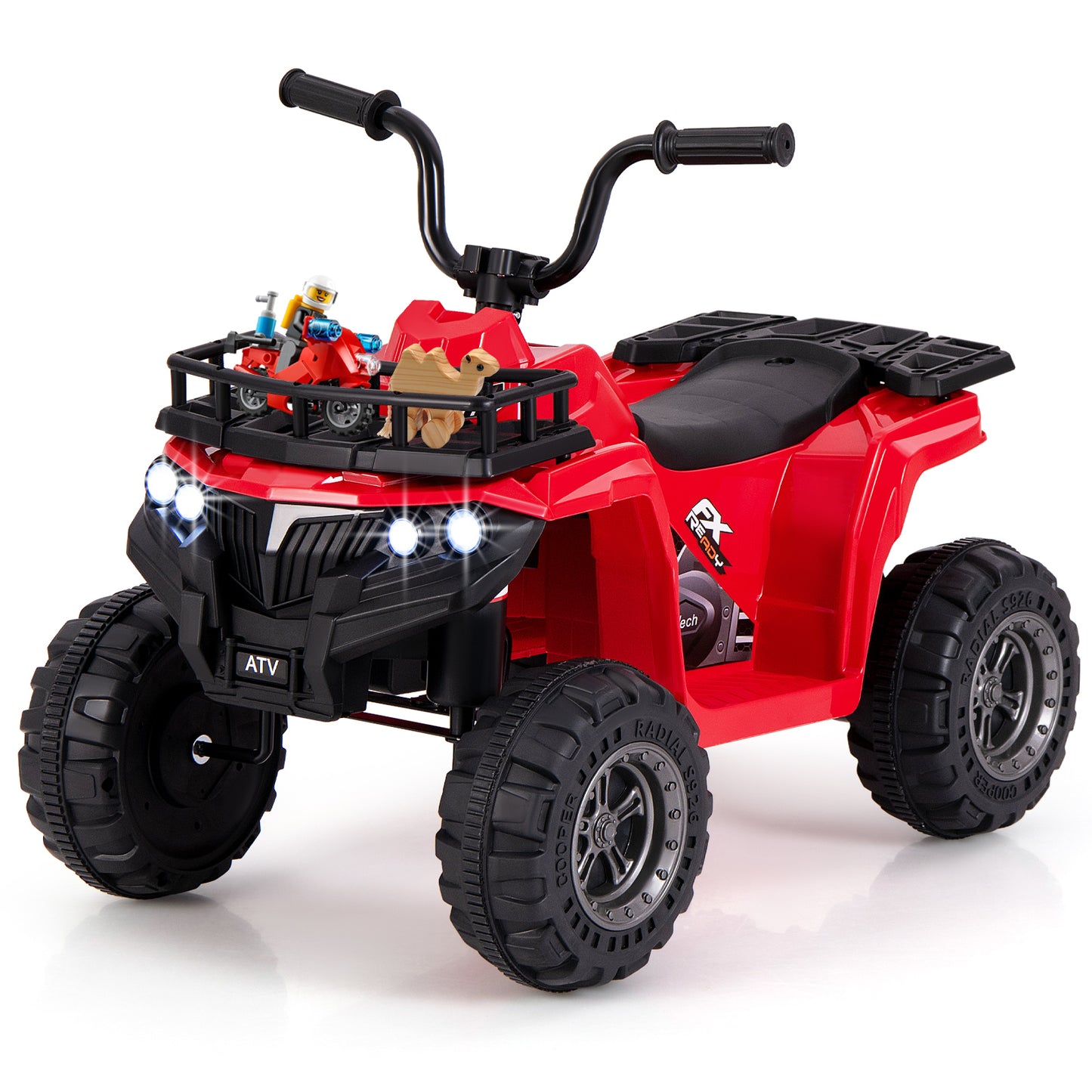 6V Kids Ride On Electric ATV with LED Headlights and MP3 Player, Red Powered Ride On Toys at Gallery Canada