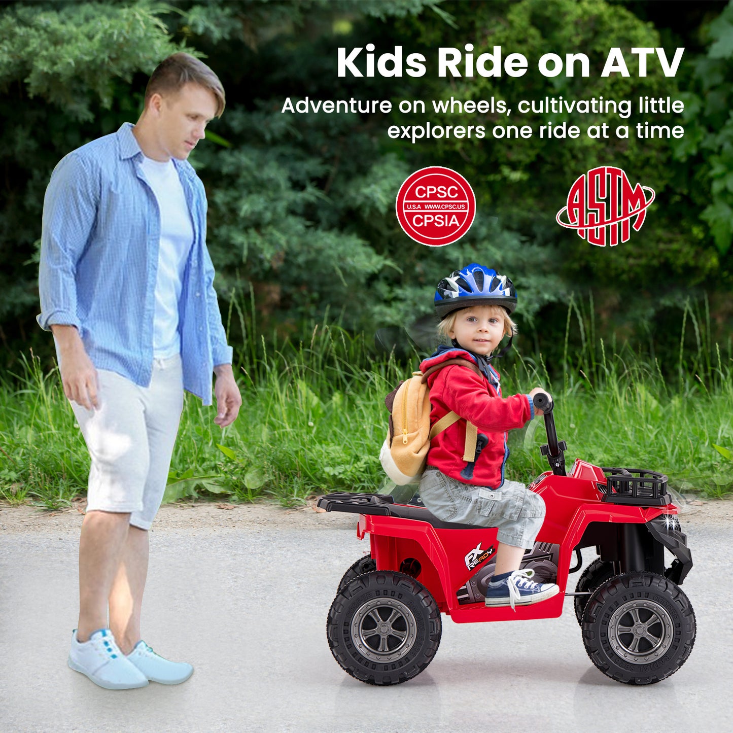 6V Kids Ride On Electric ATV with LED Headlights and MP3 Player, Red Powered Ride On Toys at Gallery Canada