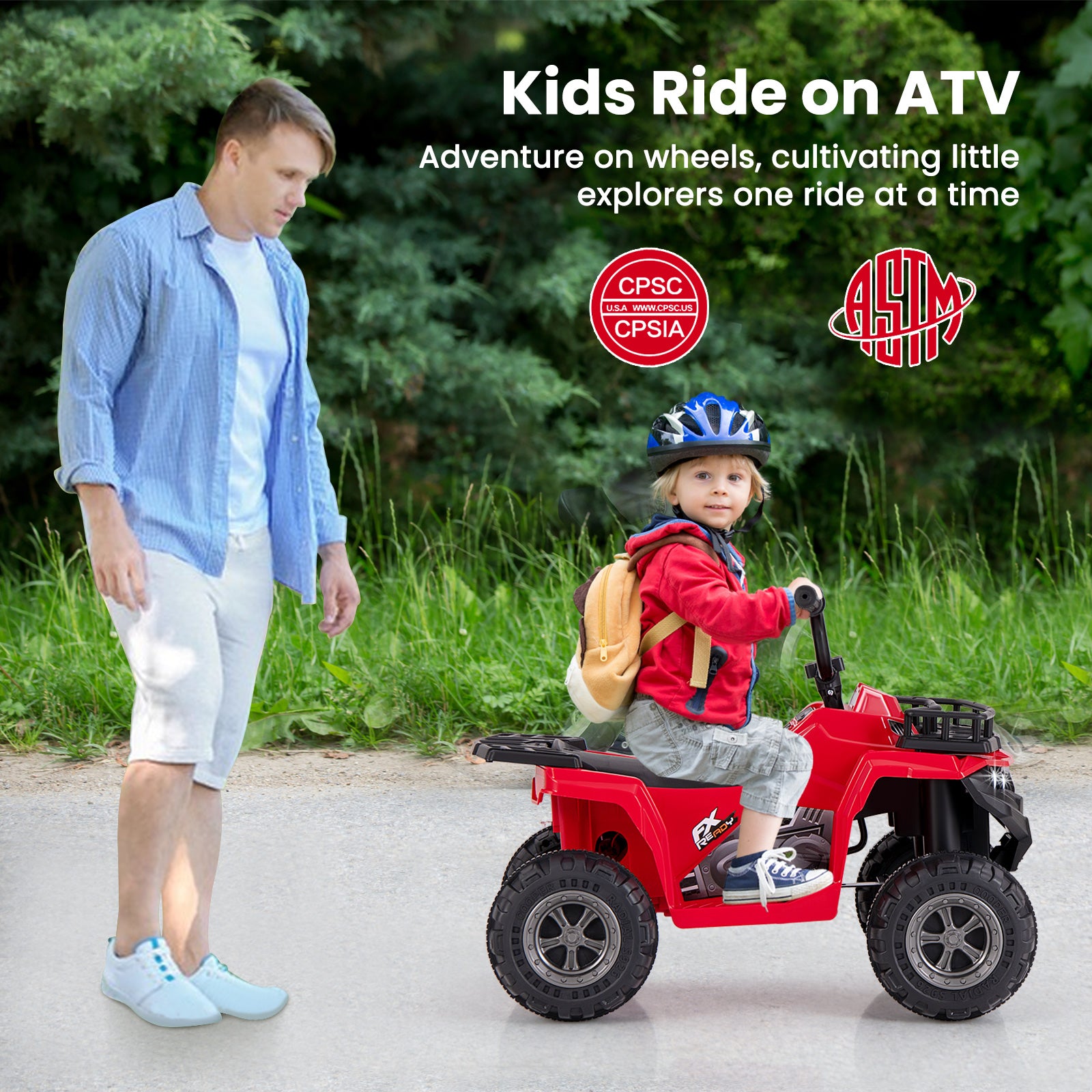 6V Kids Ride On Electric ATV with LED Headlights and MP3 Player, Red Powered Ride On Toys at Gallery Canada