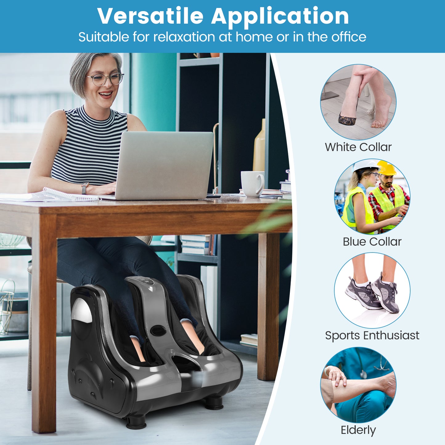 Foot and Calf Massager Shiatsu Foot Massager Machine with Tilt Base, Gray Foot Massager at Gallery Canada