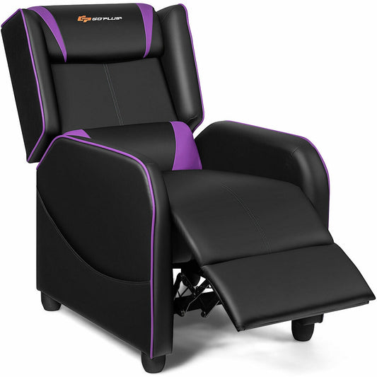 Massage Gaming Recliner Chair, Purple Gaming Chairs Purple at Gallery Canada