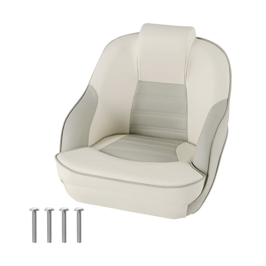 Captain Boat Seat, Waterproof PVC Leather, White