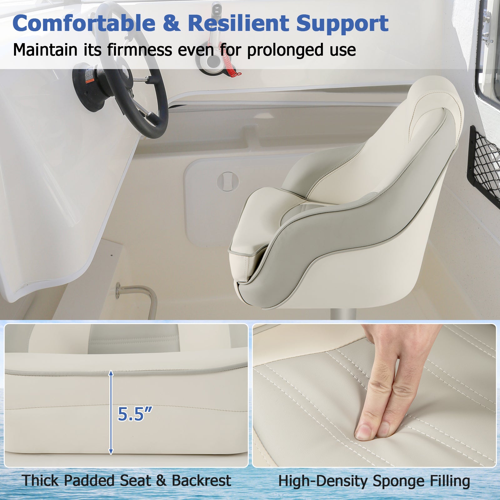 Captain Bucket Seat with Waterproof PVC Leather for Boat Sightseeing, White Water Sports at Gallery Canada