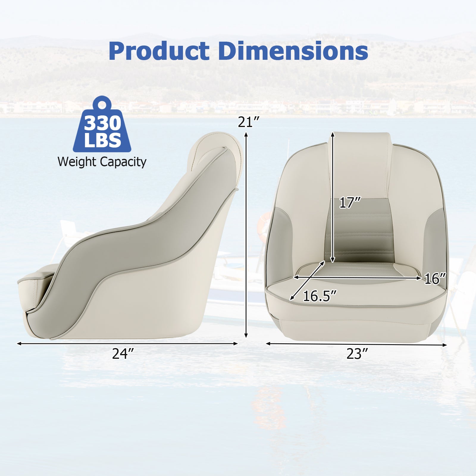 Captain Bucket Seat with Waterproof PVC Leather for Boat Sightseeing, White Water Sports at Gallery Canada