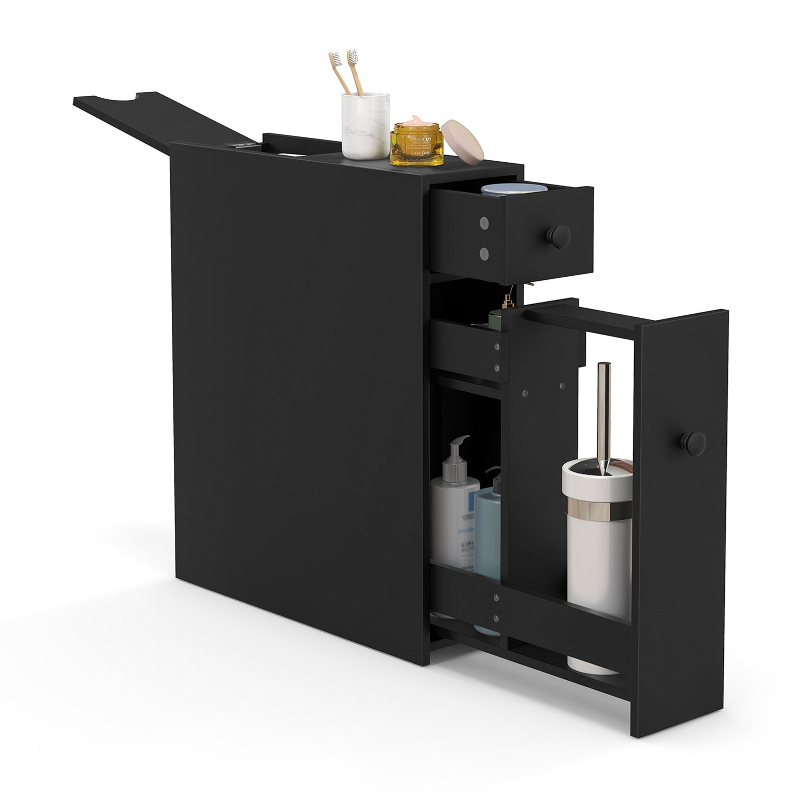Bathroom Cabinet, Space Saver Storage Organizer, Black Floor Cabinets at Gallery Canada