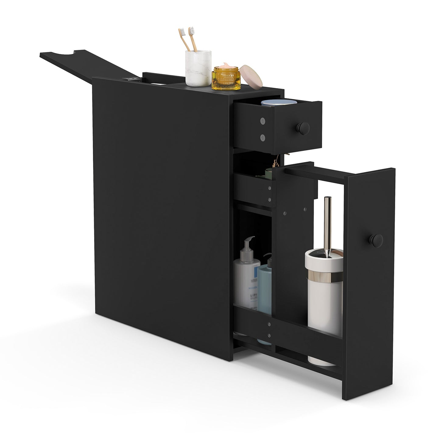 Bathroom Cabinet, Space Saver Storage Organizer, Black Floor Cabinets at Gallery Canada