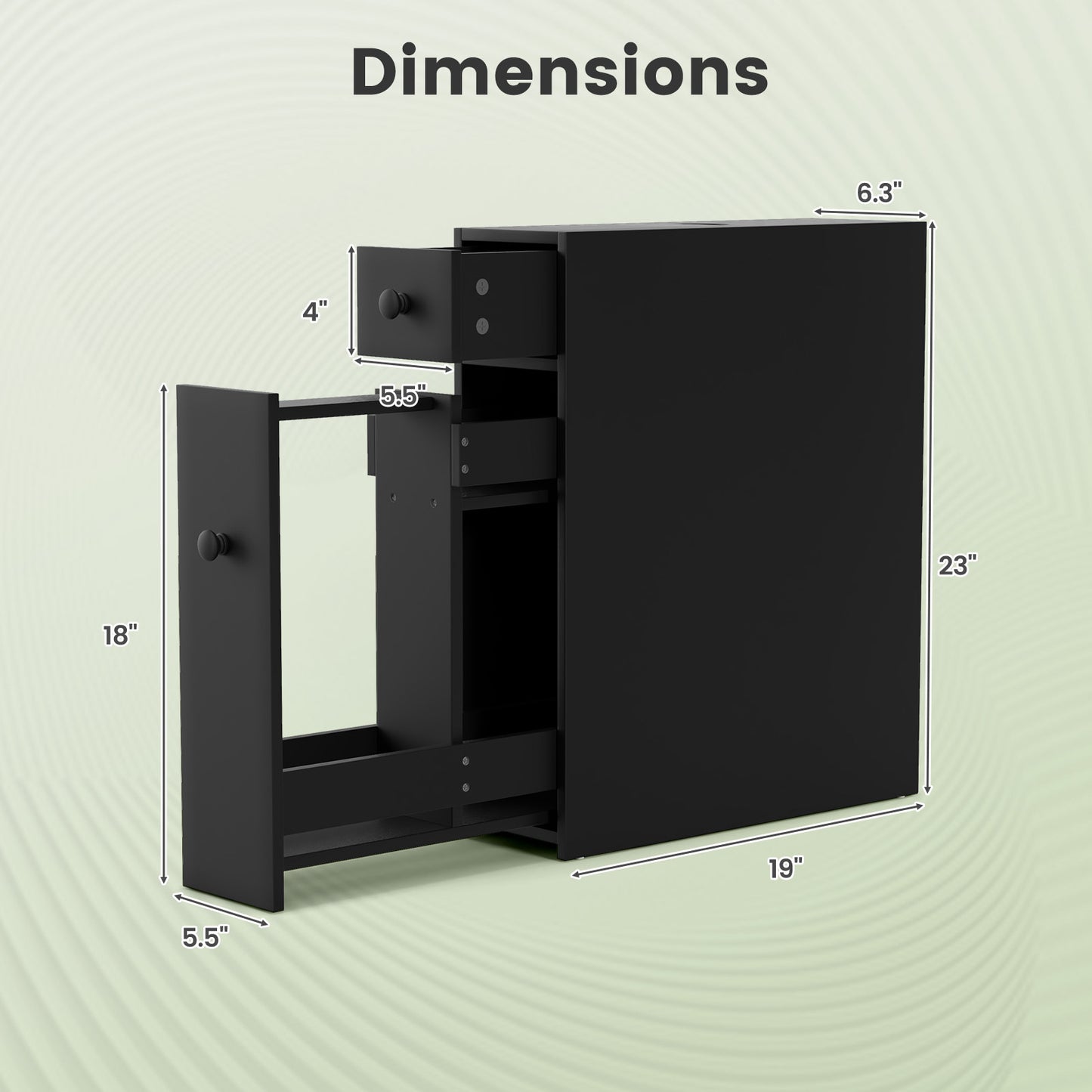 Bathroom Cabinet, Space Saver Storage Organizer, Black Floor Cabinets at Gallery Canada