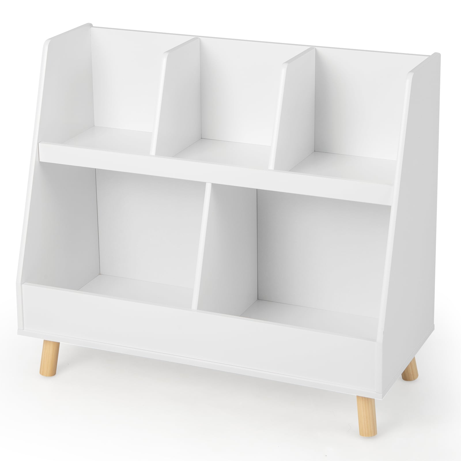 5-Cube Kids Bookshelf, Toy Organizer, Anti-Tipping Kits, White Bookcases at Gallery Canada