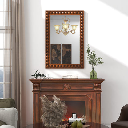 24 x 36 Inches Rustic Wall Mirror with Solid Wood Frame for Living Room Bedroom, Brown Wall Mirrors at Gallery Canada