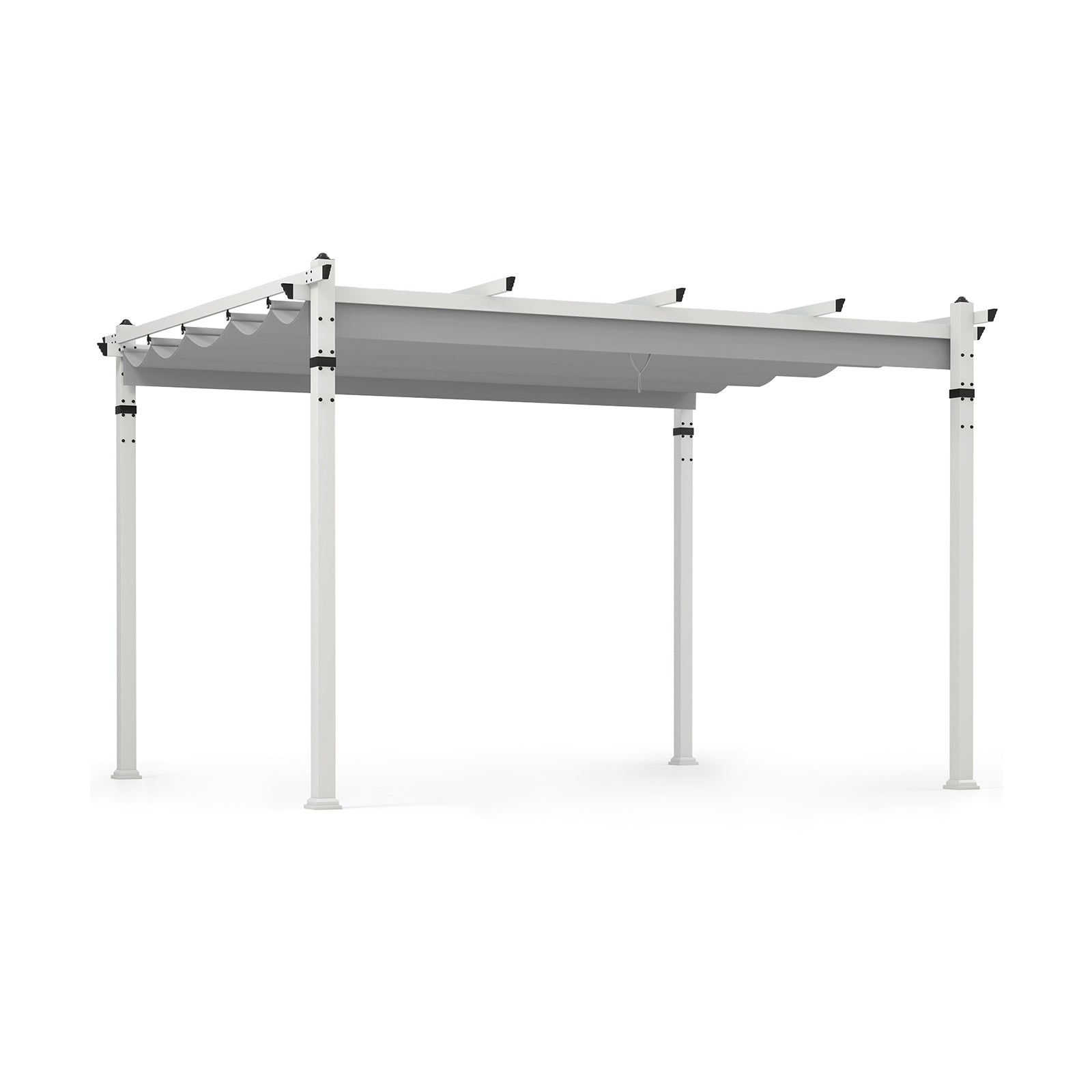 Outdoor Pergola with Retractable Canopy and Aluminum Frame, Gray Gazebos at Gallery Canada