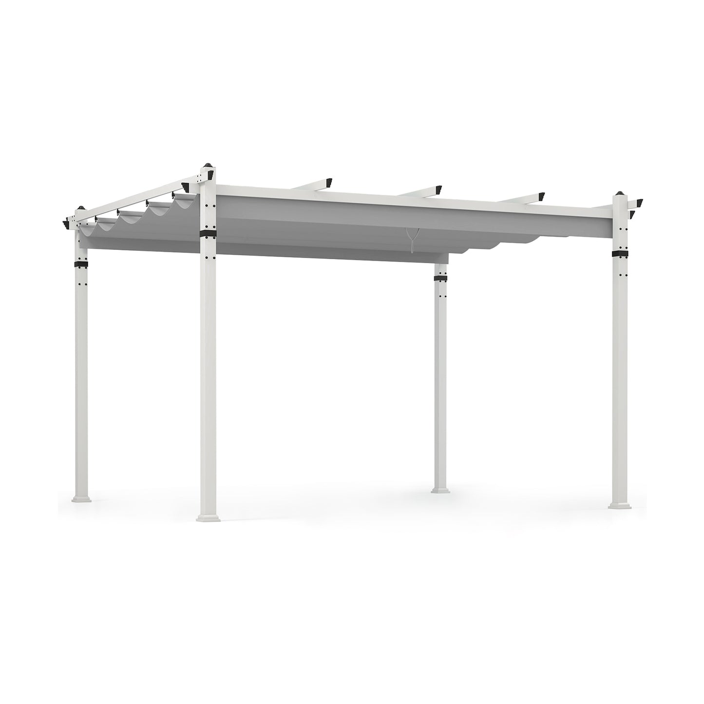 Outdoor Pergola with Retractable Canopy and Aluminum Frame, Gray Gazebos at Gallery Canada