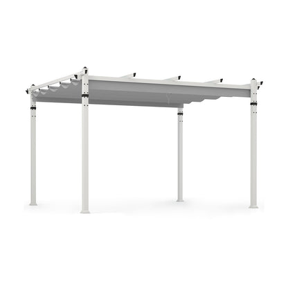 Outdoor Pergola with Retractable Canopy and Aluminum Frame, Gray Gazebos at Gallery Canada