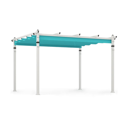 Outdoor Pergola, Retractable Canopy, Aluminum Frame, Turquoise Gazebos Turquoise at Gallery Canada