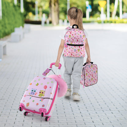 5 Piece Kids Luggage Set with Backpack Neck Pillow Name Tag Lunch Bag, Pink Kids Luggage at Gallery Canada