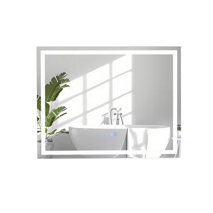 LED Bathroom Mirror, Wall Mounted, Rectangle, 3-Color Dimmable Lights, M, White Wall Mirrors White at Gallery Canada