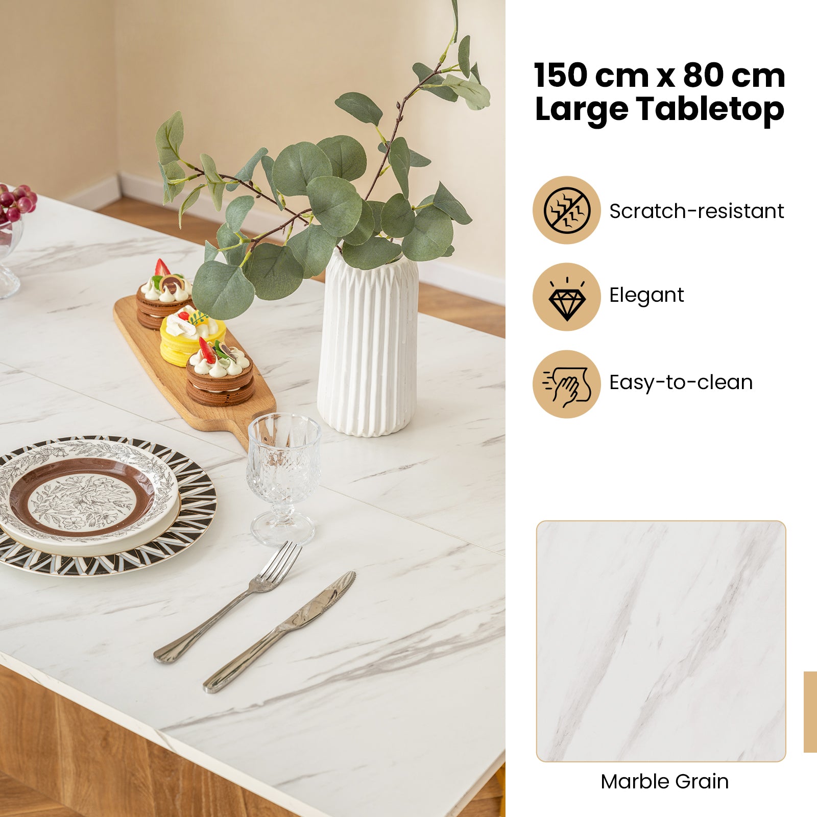 4 Piece Dining Table Set with Bench and 2 Stools, White Dining Room Sets at Gallery Canada