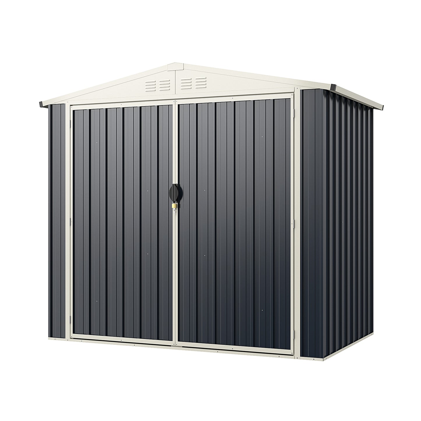 7 x 4 Feet Metal Outdoor Storage Shed, Lockable Door, Gray Sheds & Outdoor Storage Gray at Gallery Canada