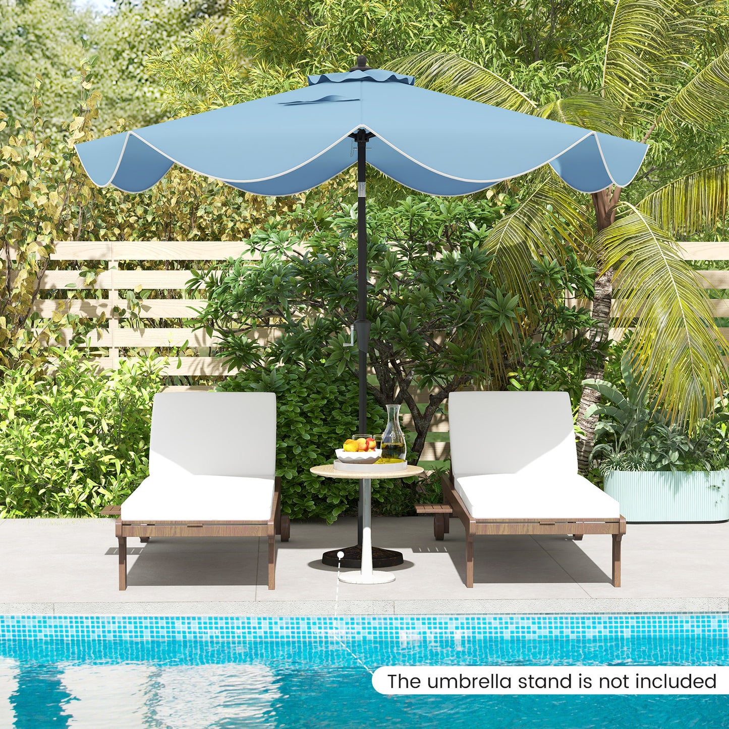 9 FT Patio Umbrella, Crank Handle, Push Button Tilt, Navy Outdoor Umbrellas at Gallery Canada
