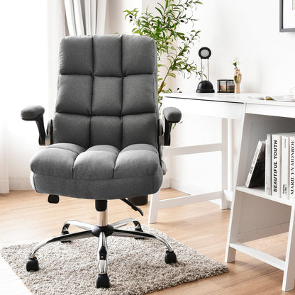 Adjustable Swivel Office Chair with High Back and Flip-up Arm for Home and Office, Gray Leisure Chairs at Gallery Canada