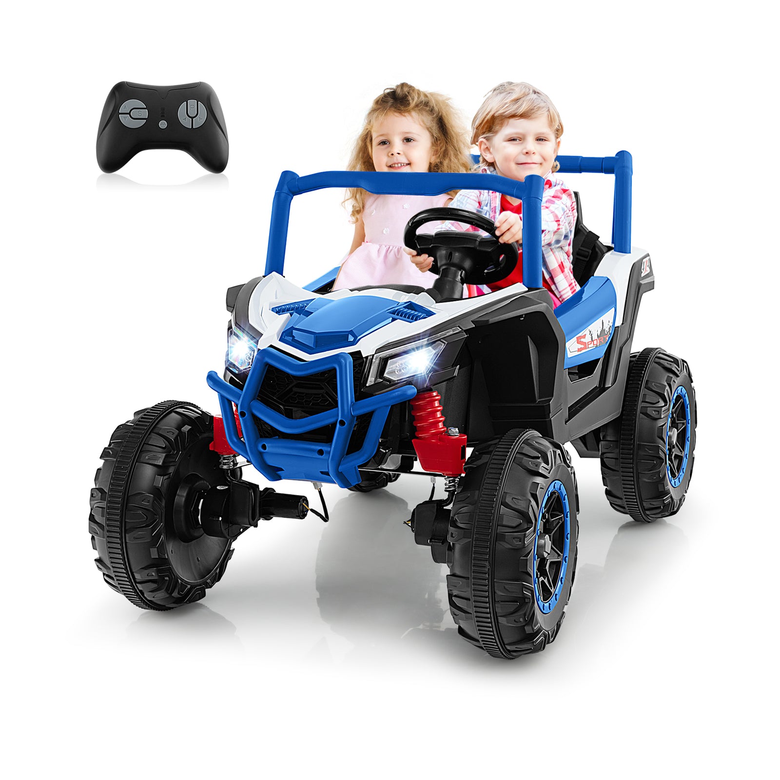2-Seater Kids Ride on UTV with 2.4G Remote Control for over 3 Years Old Children, Navy Powered Ride On Toys at Gallery Canada