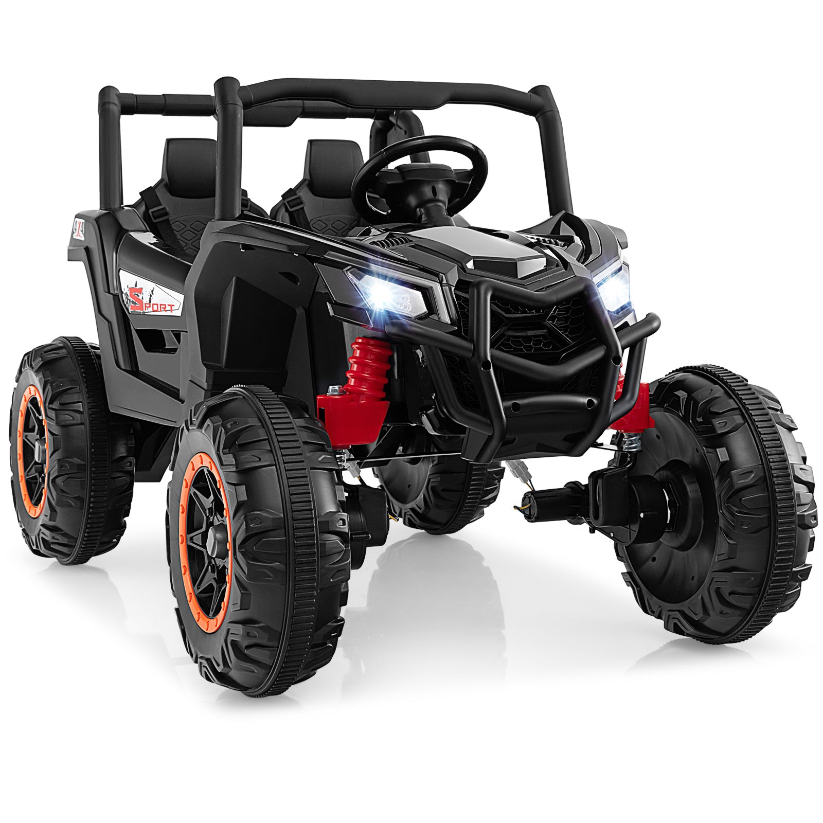 2-Seater Kids Ride on UTV with 2.4G Remote Control for over 3 Years Old Children, Black Powered Ride On Toys Black at Gallery Canada