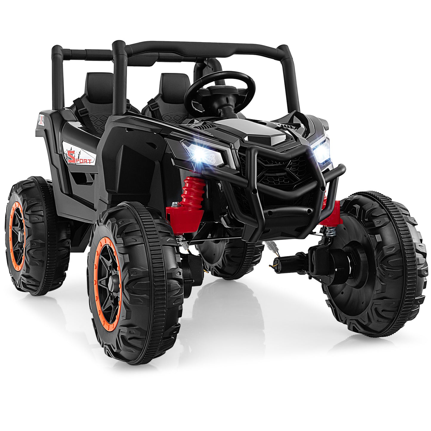 2-Seater Kids Ride on UTV with 2.4G Remote Control for over 3 Years Old Children, Black Powered Ride On Toys at Gallery Canada