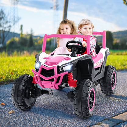 2-Seater Kids Ride on UTV with 2.4G Remote Control for over 3 Years Old Children, Pink Powered Ride On Toys at Gallery Canada
