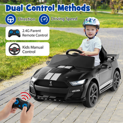 12V Licensed Ford Mustang Shelby GT500 Kids Ride on Car with Remote Control for Kids Aged 3-8, Black Powered Ride On Toys at Gallery Canada