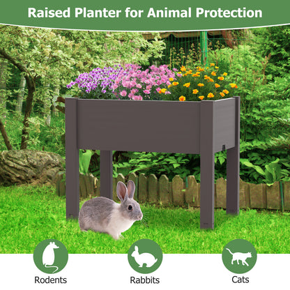 53L Raised Bed Grow Box Self-Watering Planter Box Stand with Water Level Monitor, Coffee Raised Garden Beds at Gallery Canada