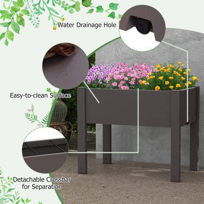 53L Raised Bed Grow Box Self-Watering Planter Box Stand with Water Level Monitor, Coffee Raised Garden Beds at Gallery Canada