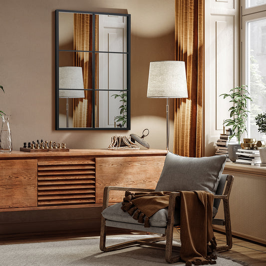 3-Layered Decorative Wall Mirror with Metal Frame for Dining Living Room, Black Wall Mirrors Black at Gallery Canada