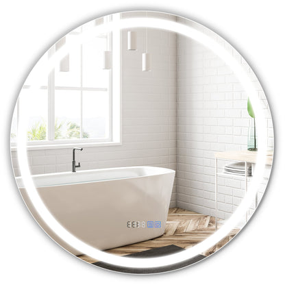32 Inch Anti-Fog Bathroom Mirror With LED Lights, 3-Color Wall Mirrors Options at Gallery Canada