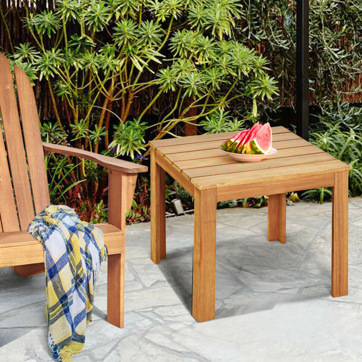 Wooden Square Patio Coffee Table, Natural Patio Coffee Tables at Gallery Canada