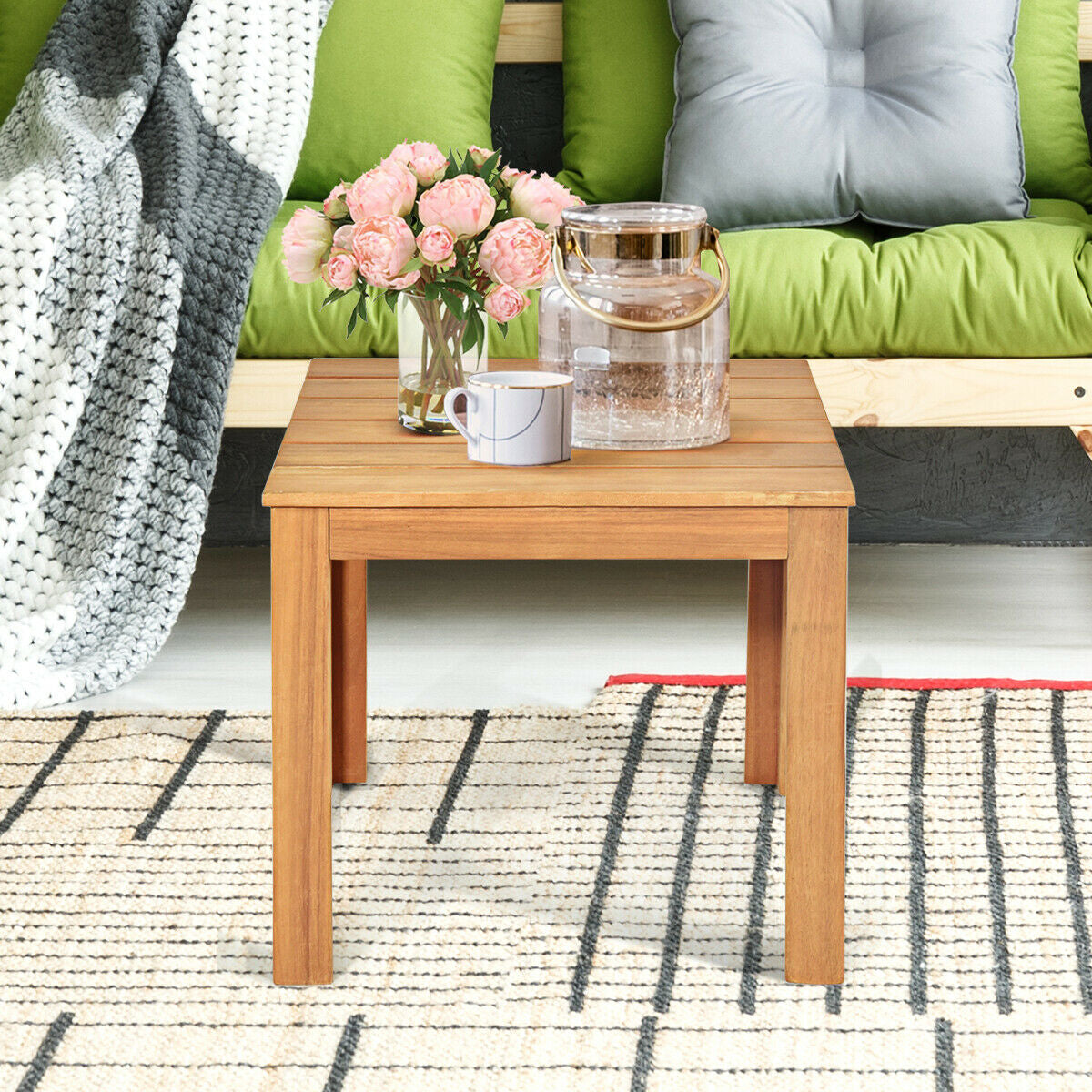 Wooden Square Patio Coffee Table, Natural Patio Coffee Tables at Gallery Canada