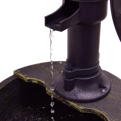 2 Tier Outdoor Barrel Waterfall Fountain With Pump, Bronze Outdoor Decor at Gallery Canada