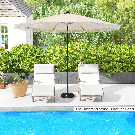 9 FT Patio Umbrella, Sun-Protective Canopy, Beige Outdoor Umbrellas Beige at Gallery Canada