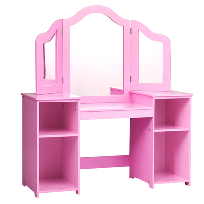 Kids Tri Folding Mirror Makeup Dressing Vanity Table Set, Pink Kids Vanities at Gallery Canada