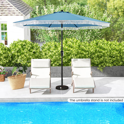 9 FT Patio Umbrella with Sun-Protective Canopy for Patio Garden Pool, Navy Outdoor Umbrellas at Gallery Canada