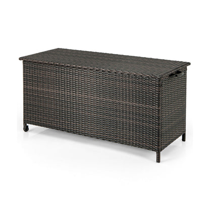 85 Gallon Storage Container, Waterproof, Universal Wheels, Brown Sheds & Outdoor Storage Brown at Gallery Canada