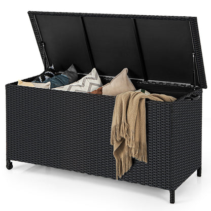 Indoor Outdoor 85 Gallon Storage Container with Waterproof Liner and Universal Wheels, Black Sheds & Outdoor Storage at Gallery Canada