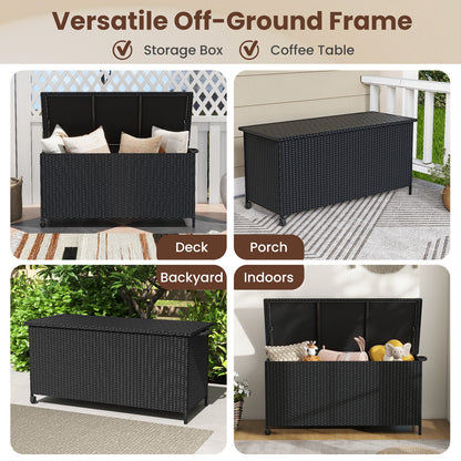 Indoor Outdoor 85 Gallon Storage Container with Waterproof Liner and Universal Wheels, Black Sheds & Outdoor Storage at Gallery Canada