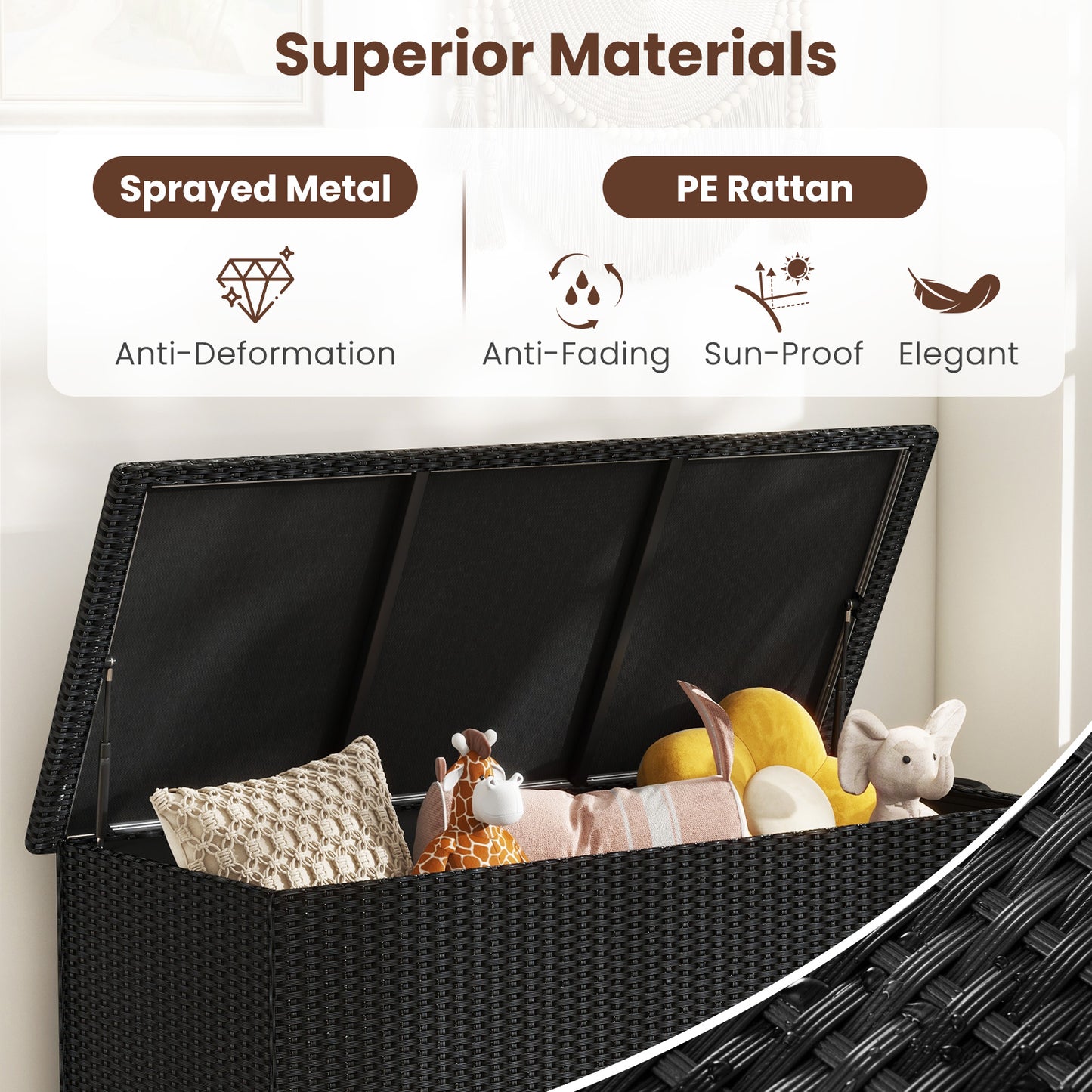 Indoor Outdoor 85 Gallon Storage Container with Waterproof Liner and Universal Wheels, Black Sheds & Outdoor Storage at Gallery Canada