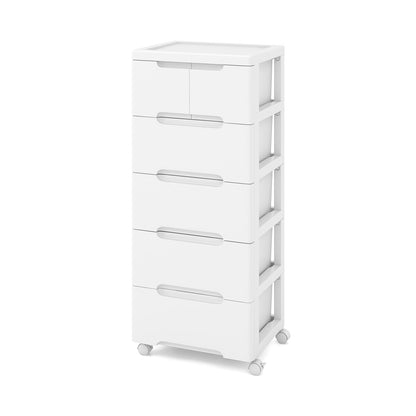 6-Drawer Rolling Storage Cabinet With Universal Wheels, White Dressers & Chests White at Gallery Canada