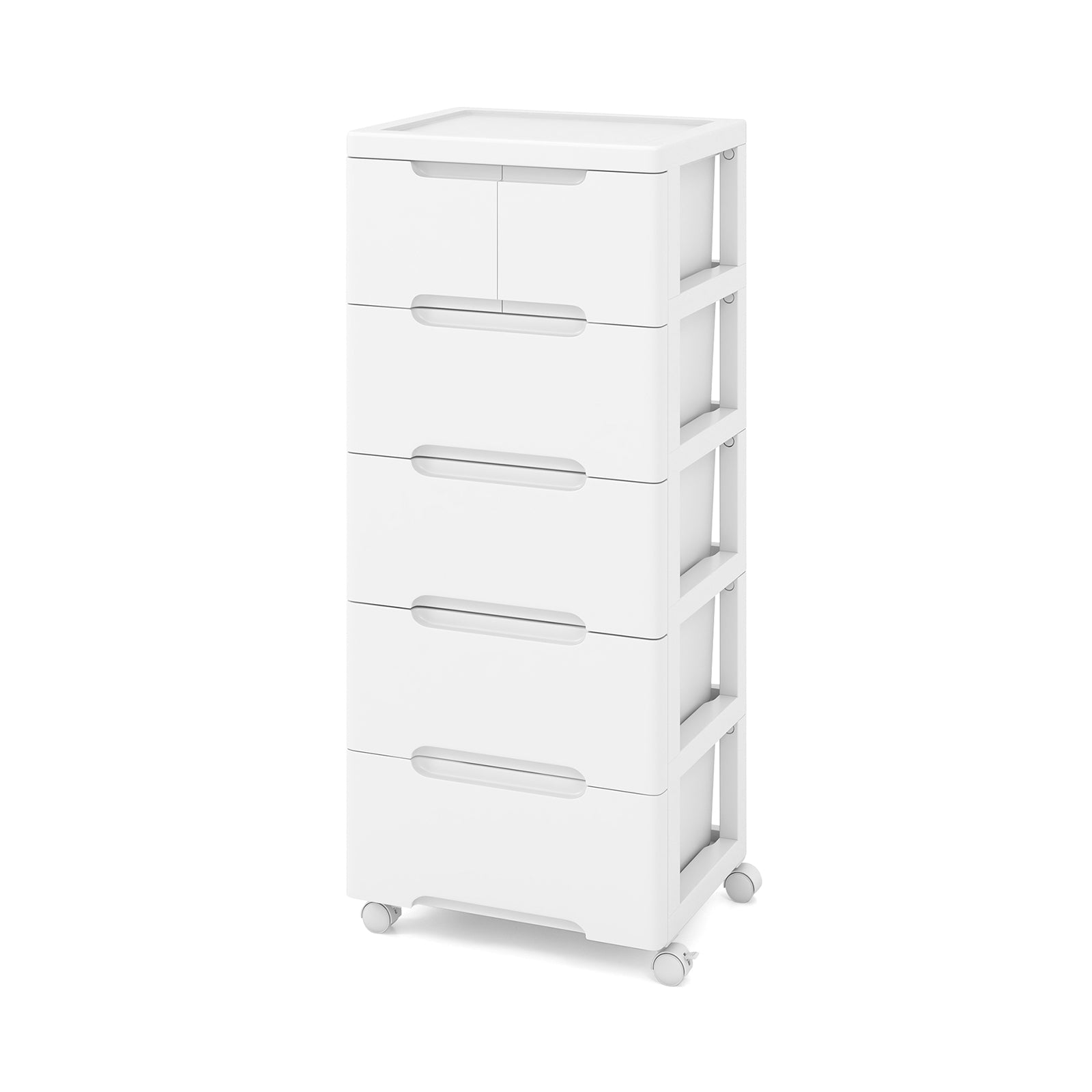 Rolling Storage Cabinet with Universal Wheels and 5/6/7 Drawers-6-Drawer, White Dressers & Chests at Gallery Canada