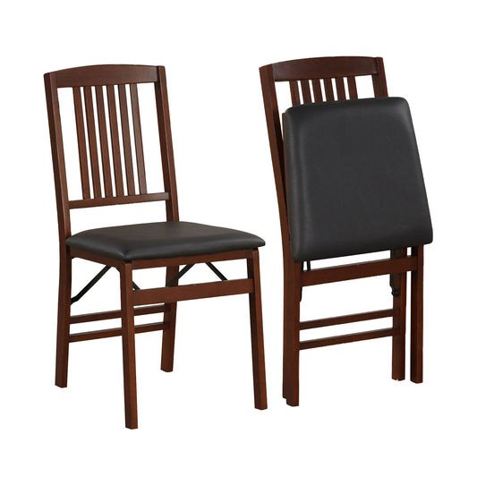 Foldable Upholstered Kitchen Chairs, Set of 2, Brown Dining Chairs Brown at Gallery Canada