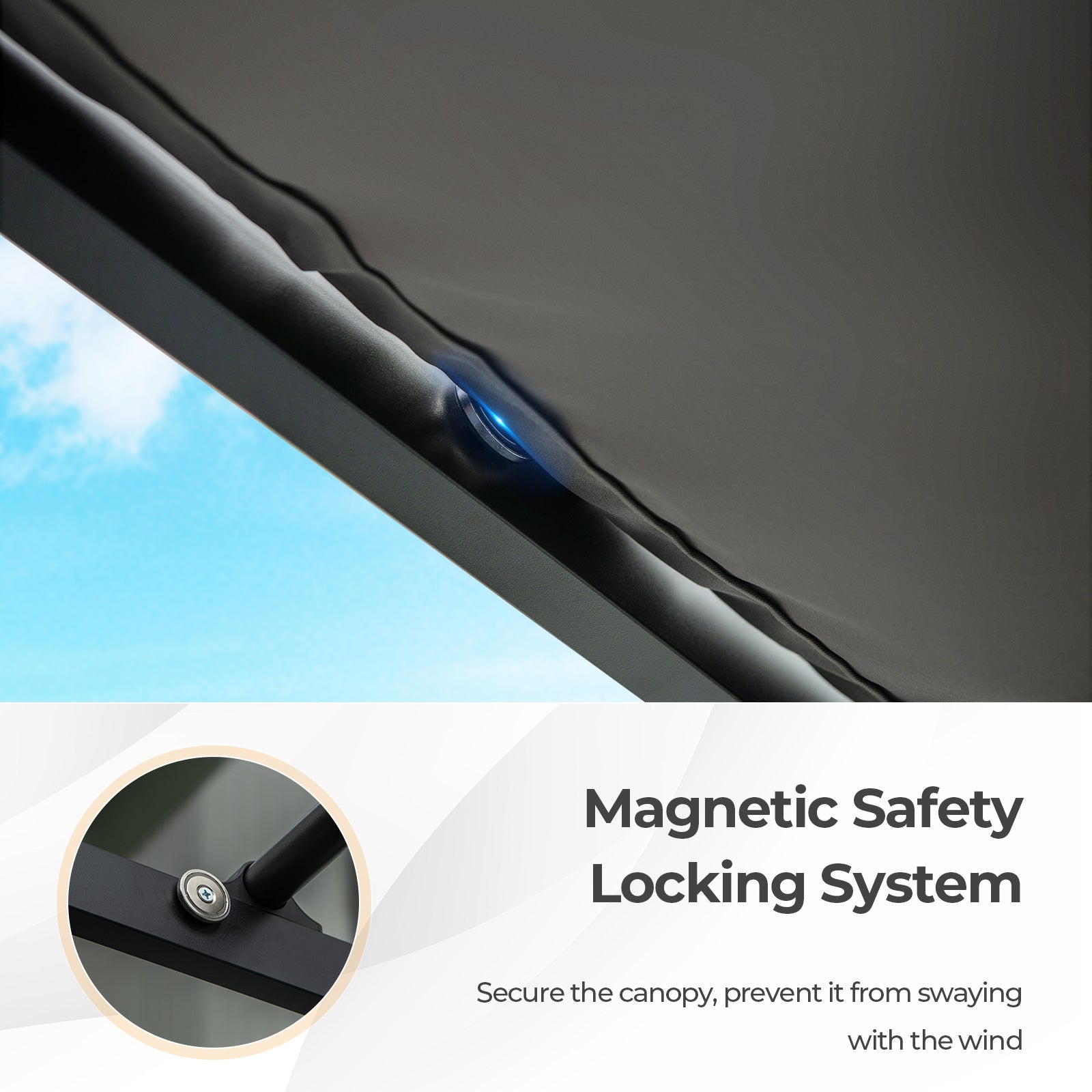 10 x 10 Feet Outdoor Pergola with Retractable Canopy and Metal Columns, Gray Gazebos at Gallery Canada