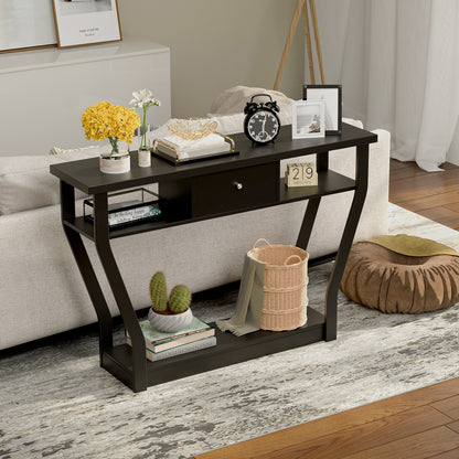 Modern Sofa Accent Table with Drawer, Black Console Tables at Gallery Canada