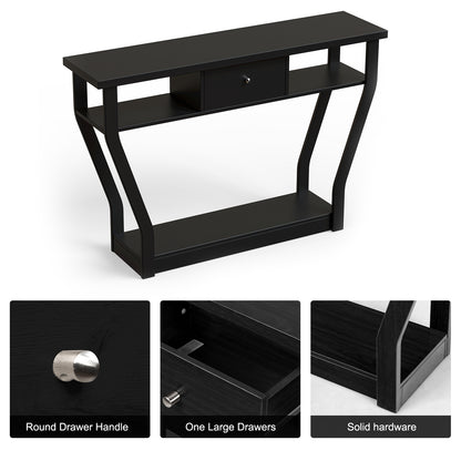 Modern Sofa Accent Table with Drawer, Black Console Tables at Gallery Canada
