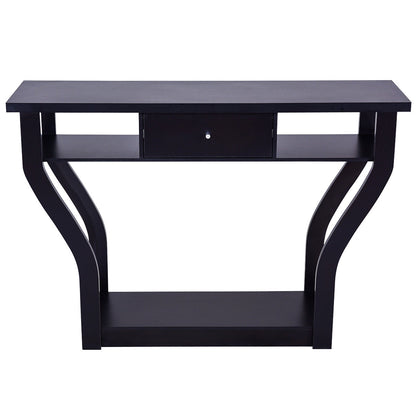 Modern Sofa Accent Table with Drawer, Black Console Tables at Gallery Canada
