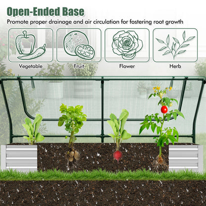 6 x 3 x 3 Feet Galvanized Raised Garden Bed with Greenhouse, Green Raised Garden Beds at Gallery Canada